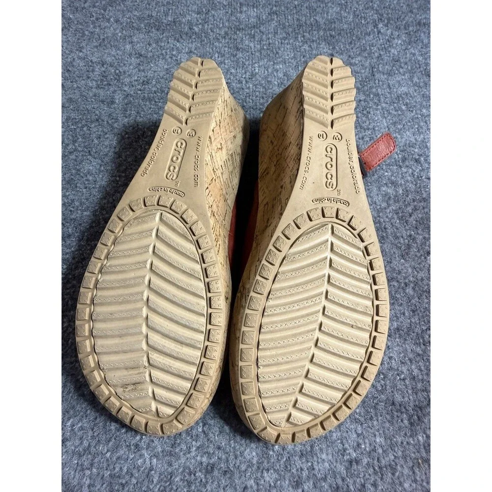 Crocs A‑Leigh Leather Slingback Wedge Sandals – Women’s 10 - Picture 6 of 7